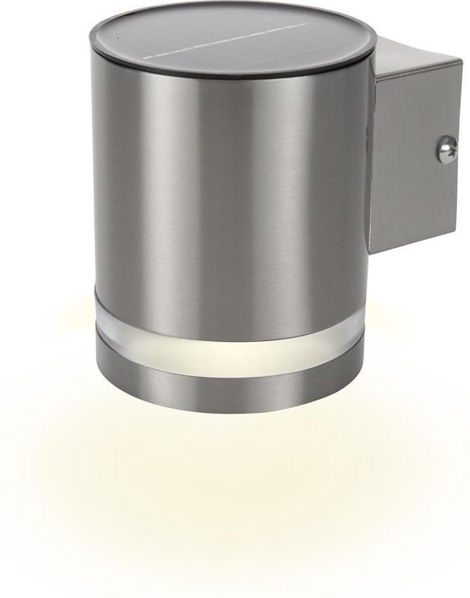 Smartwares GWS-003-DS Wandlamp voor buiten - LED solar - Dag en nacht sensor - RVS