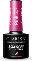 Claresa UV/LED Gellak Roze #537 - 5ml. - Roze - Glanzend - Gel nagellak