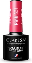 Claresa UV/LED Gellak Roze #531 - 5ml. - Roze - Glanzend - Gel nagellak