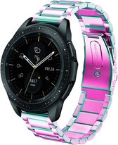 Stalen Smartwatch bandje - Geschikt voor  Samsung Galaxy Watch stalen band 42mm - regenboog - Horlogeband / Polsband / Armband