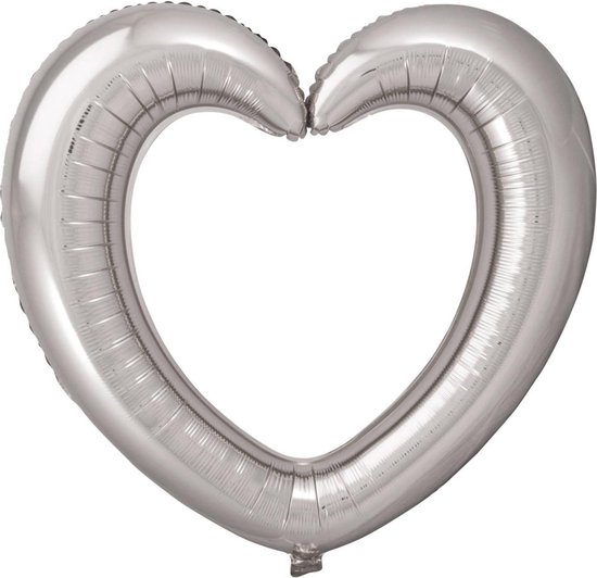 FOLAT BV - Zilverkleurig hart aluminium ballon