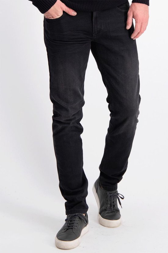 Jeans Cars - Jeans pour hommes - Coupe fuselée - Stretch - Longueur 34 - Bouclier - Noir Usé