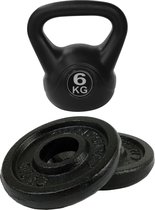 Tunturi - Fitness Set - Halterschijven 2 x 1,25 kg - Kettlebell 6 kg