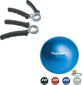 Tunturi - Fitness Set - Knijphalters 2 stuks - Gymball Blauw 75 cm