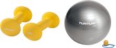 Tunturi - Fitness Set - Neopreen Dumbbellset 2 x 1,5 kg - Gymball Zilver 55 cm