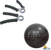 Tunturi - Fitness Set - Knijphalters 2 stuks - Gymball Zwart met Anti Burst 90 cm