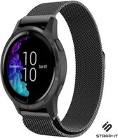 Milanees Smartwatch bandje - Geschikt voor  Garmin Venu bandje / Garmin Venu SQ bandje - Milanees - zwart - Strap-it Horlogeband / Polsband / Armband