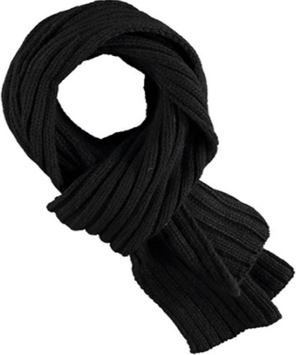 Zwarte gebreide rib sjaal/shawl voor heren - Winteraccessoires -... |  bol.com