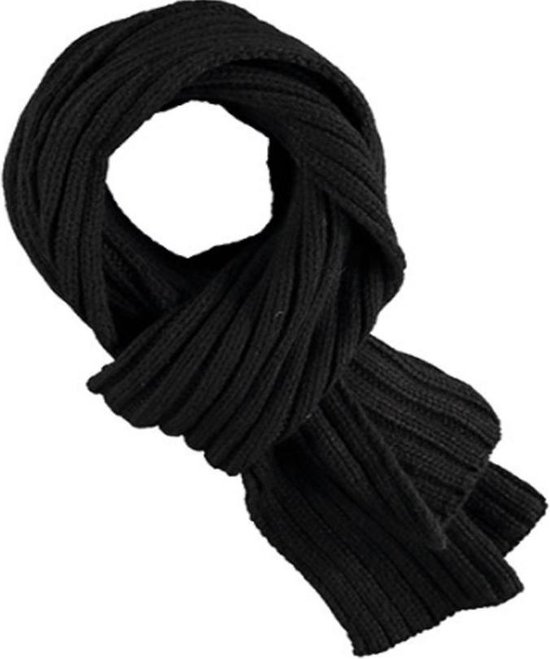 Cirkel Staren Verleden Zwarte gebreide rib sjaal/shawl voor heren - Winteraccessoires -... |  bol.com