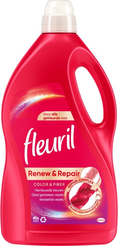 Fleuril Renew & Repair Color & Fiber Wasmiddel - Gekleurde Was - Voordeelverpakking - 65 wasbeurten