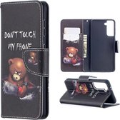 Samsung Galaxy S21 Portemonnee Hoesje met Beer Print