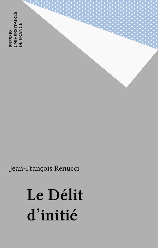 Le Délit d'initié - cover