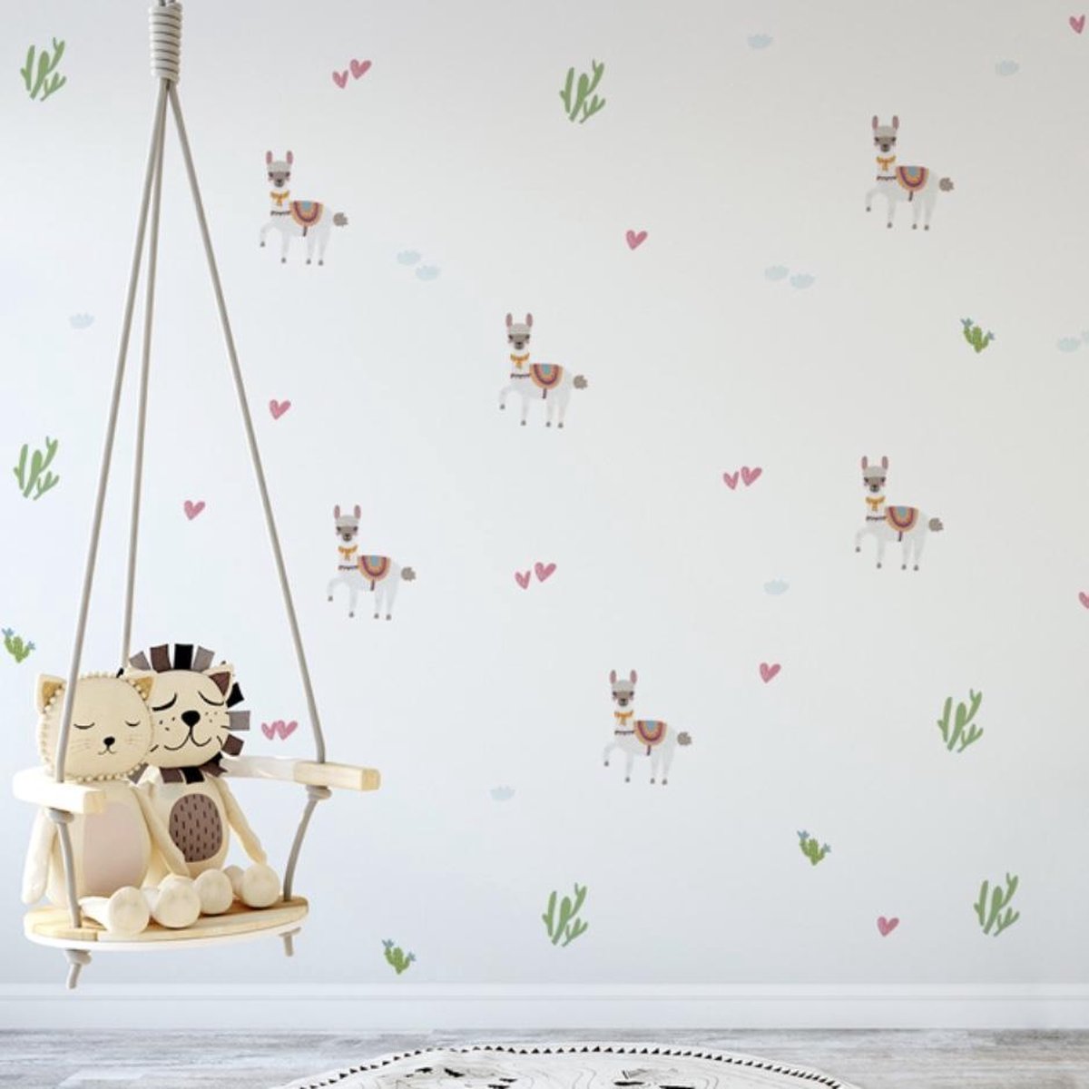 Muursticker Kinderkamer - Dieren - Alpaca - 6 Setjes - 15 x 21 CM Per Setje
