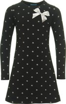 10% KORTING Bobbi Ravioli | Zwarte A-lijn jurk met zilveren sterren print 134/140