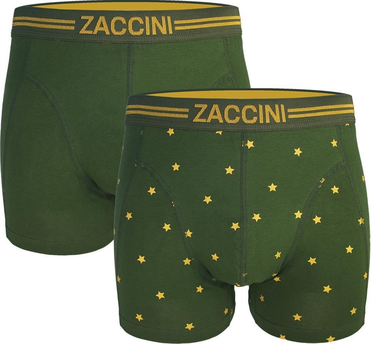 Zaccini - Heren Boxershorts - 2 pack - Groen Geel