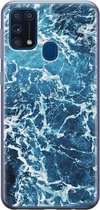 Samsung M31 hoesje - Oceaan blauw | Samsung Galaxy M31 hoesje | Siliconen TPU hoesje | Backcover Transparant