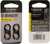 Nite S-Biner Microlock Stainless Black Carabiner