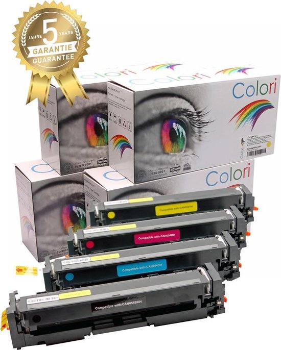 Colori huismerk set 4x toner geschikt voor Canon 054H I-Sensys LBP620C LBP621 LBP621CW LBP623CDW LBP623CW MF640 MF641 MF641CW MF643 MF643CDW MF645CX
