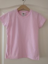 T-shirt Filles uni rose clair 146/152