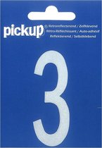 Pickup plakcijfer reflecterend wit - 70 mm 3