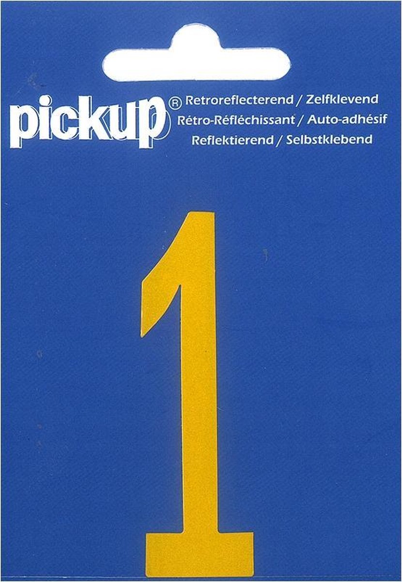 Pickup plakcijfer reflecterend geel - 70 mm 1