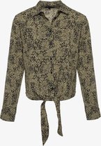 Jazlyn geknoopte dames blouse dot - Groen - Maat L