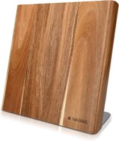 Houten magnetische messenhouder - universeel houten magnetisch blok & organizer voor messen, scharen, keukenbestek - Acacia, 27,7 x 27,5 cm