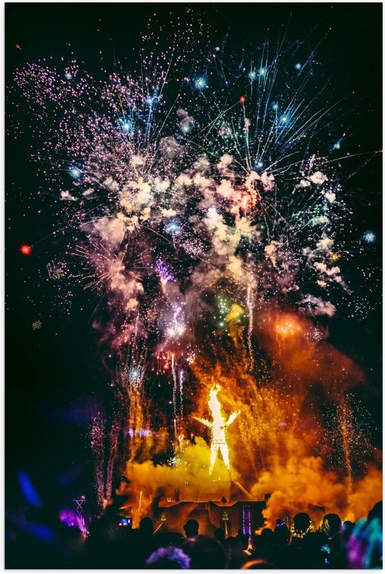 Poster – Grote Vuurwerkshow met Puibliek  - 40x60cm Foto op Posterpapier