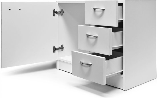 Casaria Badkamermeubelset Wit Badmeubel & Badkamermeubel Groot Kastje Onderkast badkamer hout MDF