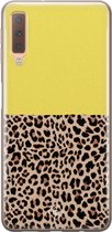 Samsung A7 2018 hoesje siliconen - Luipaard geel | Samsung Galaxy A7 2018 case | geel | TPU backcover transparant