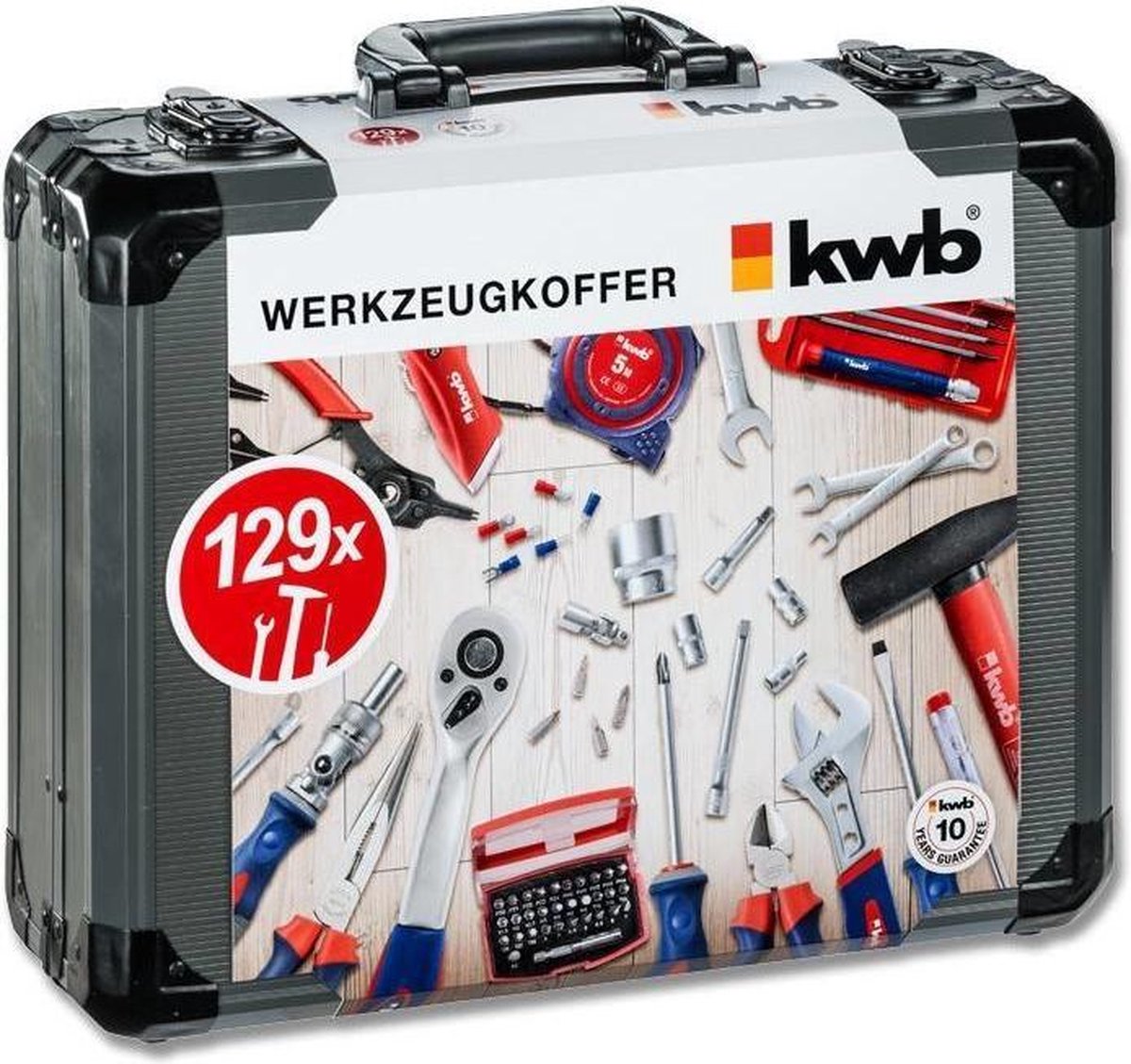 KWB Gereedschapskoffer 129-delig – Aluminium koffer | bol.com