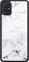 Leuke Telefoonhoesjes - Hoesje geschikt voor Samsung Galaxy A51 - Marmer grijs - Hard case - Marmer - Grijs