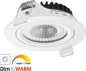 Ledmatters - Inbouwspot Wit - Dimbaar - 5 watt - 300 Lumen - 1800-2700 Kelvin - Dim to Warm - IP65 Badkamerverlichting