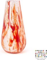 Design vaas Fiore - Fidrio ROSSO - glas, mondgeblazen bloemenvaas - hoogte 12 cm