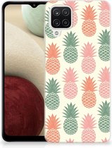 Siliconen Hoesje Samsung Galaxy A12 GSM Hoesje Ananas