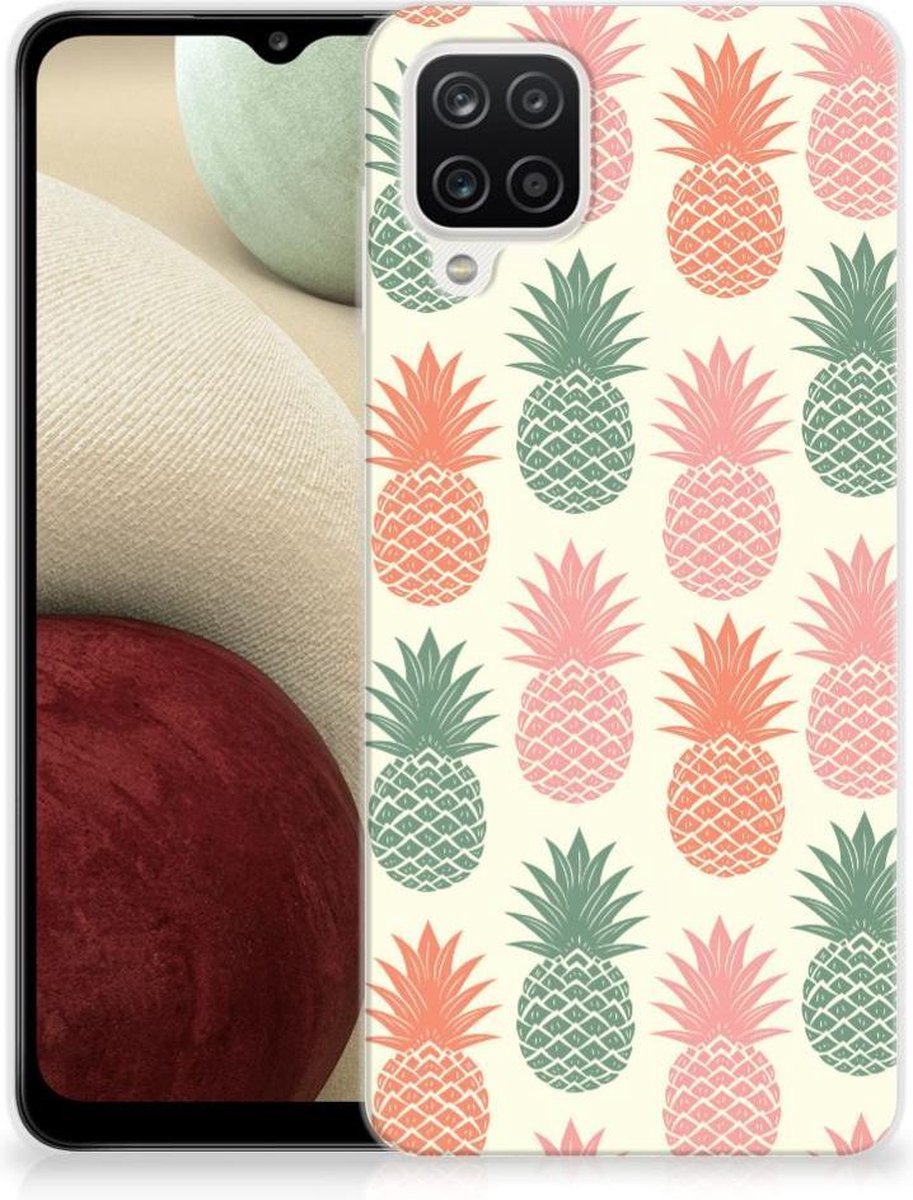 Samsung Galaxy A12 Siliconen Case Ananas