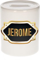Jerome naam cadeau spaarpot met gouden embleem - kado verjaardag/ vaderdag/ pensioen/ geslaagd/ bedankt