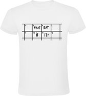 What day is it? Heren t-shirt | drank | alcoholprobleem | geheugen | vergeetachtig |agenda | cadeau | kado | Wit