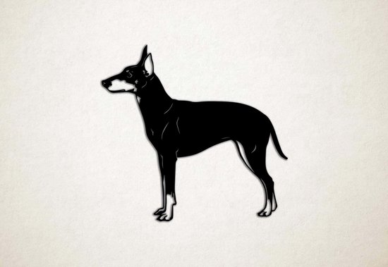 Wanddecoratie - Hond - Manchester Terrier 1 - M - 60x63cm - Zwart - muurdecoratie - Line Art