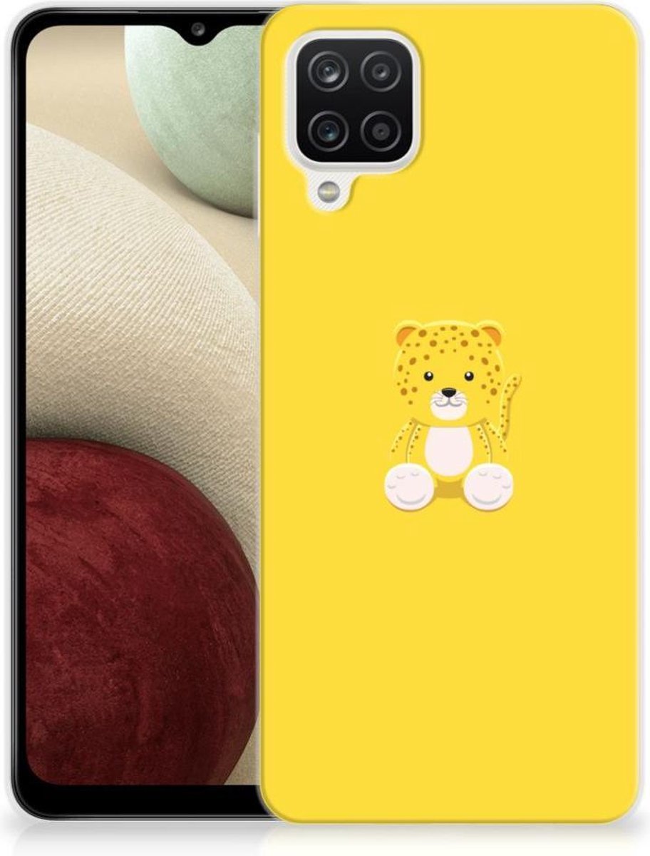 Samsung Galaxy A12 Telefoonhoesje met Naam Baby Leopard