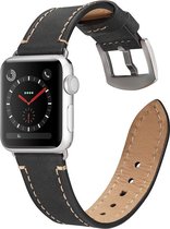 Geschikt voor Apple Watch bandje 38 / 40 / 41 mm - Series 1 2 3 4 5 6 7 8 SE - Smartwatch iWatch horloge band - 38mm 40mm 41mm - Fungus - PU Leer - Zwart - Crazy horse