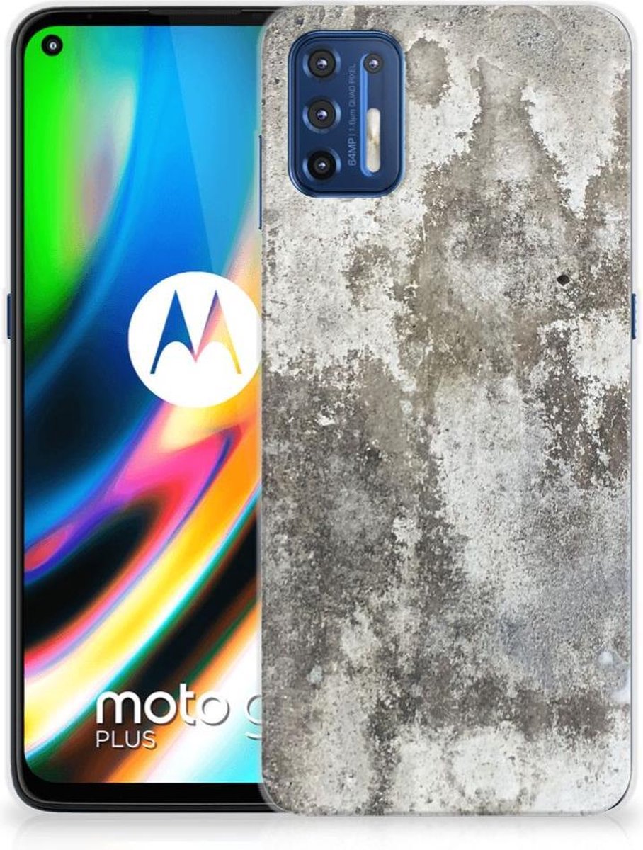 Motorola Moto G9 Plus TPU Siliconen Hoesje Beton Print
