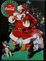 Coca-Cola Kerstman wandbord  15 x 20 cm