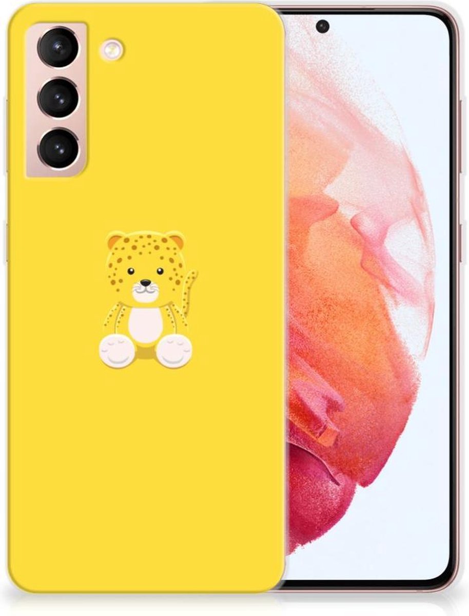 Samsung Galaxy S21 Telefoonhoesje met Naam Baby Leopard