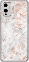 6F hoesje - geschikt voor OnePlus 9 -  Transparant TPU Case - Peachy Marble #ffffff