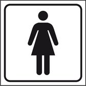 WC deur sticker dames, zelfklevende folie 150 x 150 mm