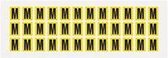 Letter stickers geel/zwart teksthoogte: 15 mm letter M