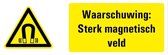 Tekststicker waarschuwing magnetisch veld, W006 200 x 75 mm