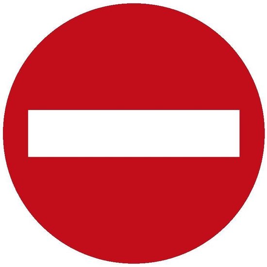 Verboden in te rijden bord kunststof C2 400 mm