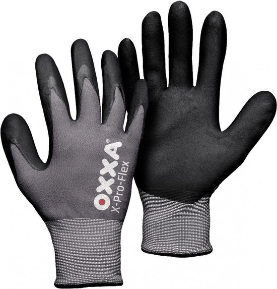 Foto: Oxxa premium x pro flex 51 290 nitril foam handschoen 1 paar grijs 7 s